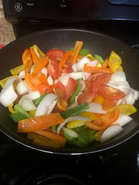 Sauteed veggies for Chicken Taco