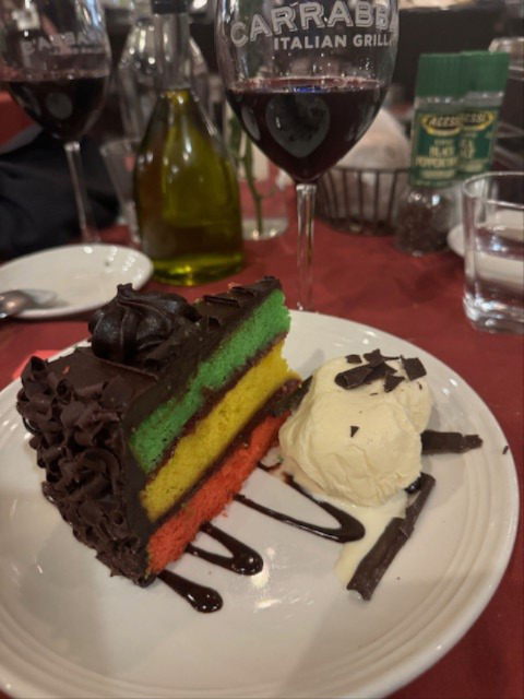 Rainbow Cake and Ice Cream