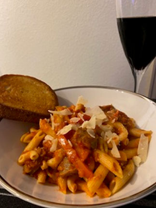 Pasta with Sausage and Arrabiata Sauce